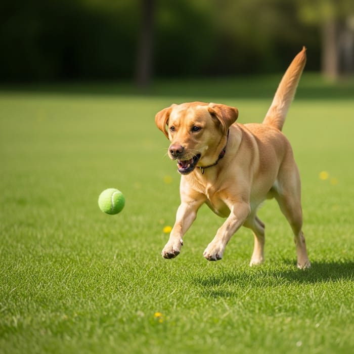 Golden Retriever Playfully Enjoying Sunny Day at the Park Golden Retriever Playfully Enjoying Sunny Day at the Park
