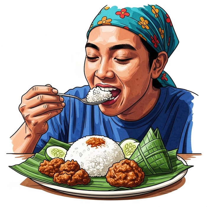 Joyful Nasi Cokot: Vibrant Indonesian Culinary Art