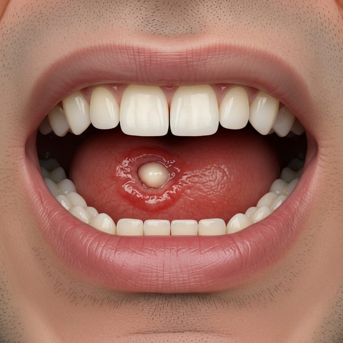 Realistic Mouth Sore Image - Middle-Eastern Man Realistic Mouth Sore Image - Middle-Eastern Man