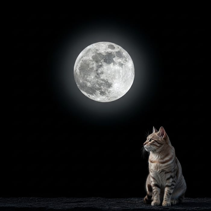 Moon Cat Magic: Mystical Serenity under Twilight