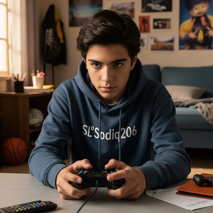 Male Teen Playing Video Game | Gamer's Room SL父°Sodiq206