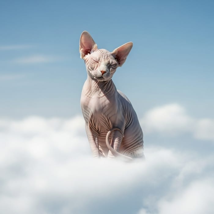 Sphinx Cat Relaxing on Cloud Sphinx Cat Relaxing on Cloud