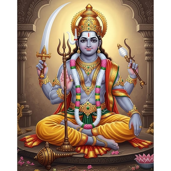 Agni Veerabhadra: Tranquil Deity in Divine Bliss