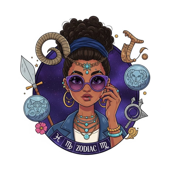 Sassy Zodiac Girl - Cartoon Profile Picture for Instagram Sassy Zodiac Girl - Cartoon Profile Picture for Instagram