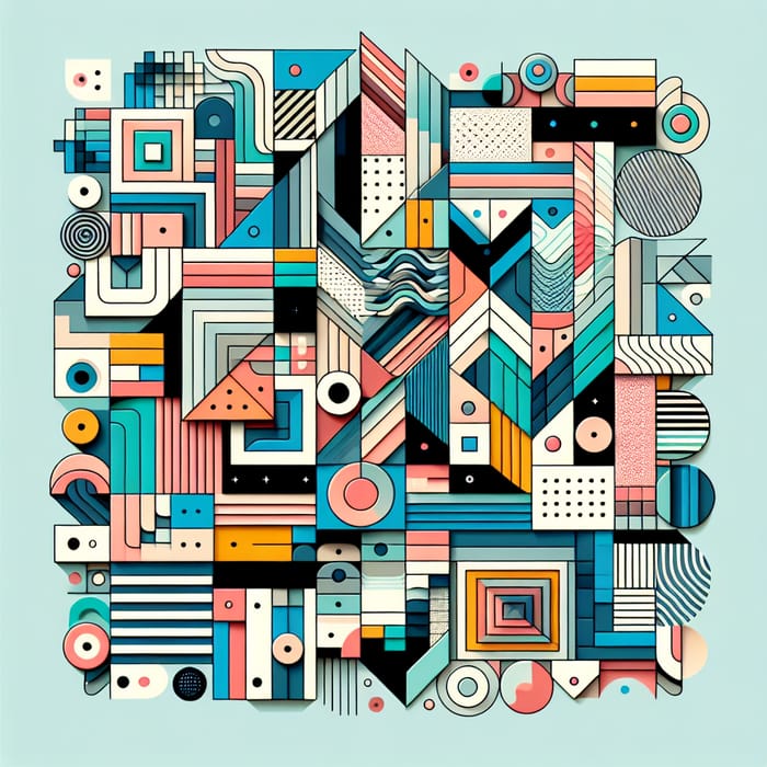 Vibrant Geometric Composition: Colorful Abstract Shapes