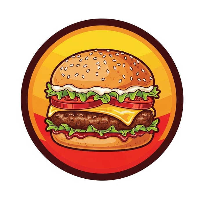Vibrant Circular Hamburger Logo Design