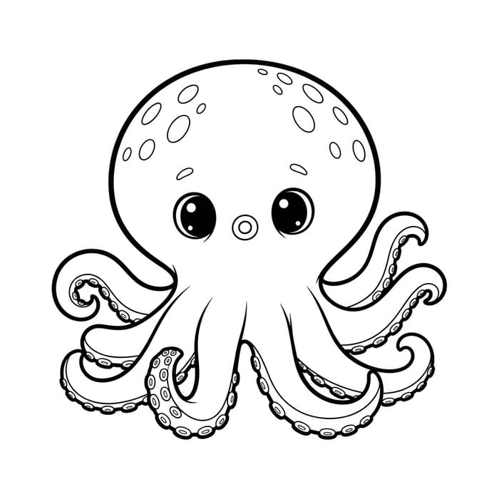 Cute Octopus Coloring Page for Kids Cute Octopus Coloring Page for Kids