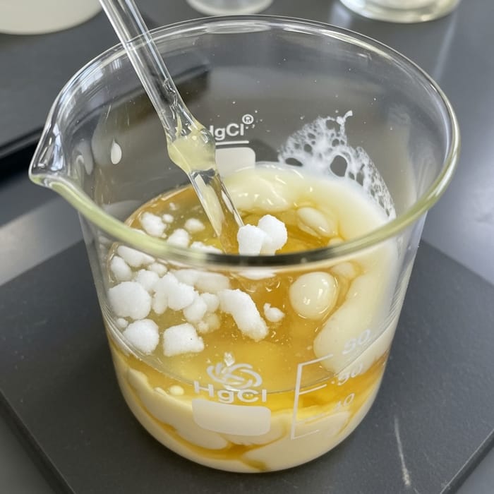 Chemical Reaction: Egg Albumin + Mercury(I) Chloride Chemical Reaction: Egg Albumin + Mercury(I) Chloride