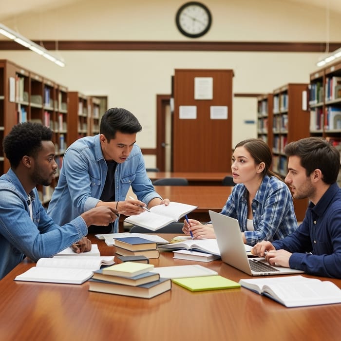 Three Students Facing Academic Paper Challenge