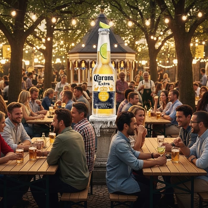 Corona Beer Ad in Germany: Biergarten Vibes