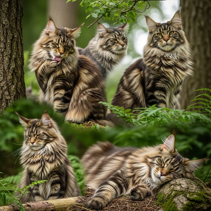 Luxurious Maine Coon Cats - Majestic and Fluffy