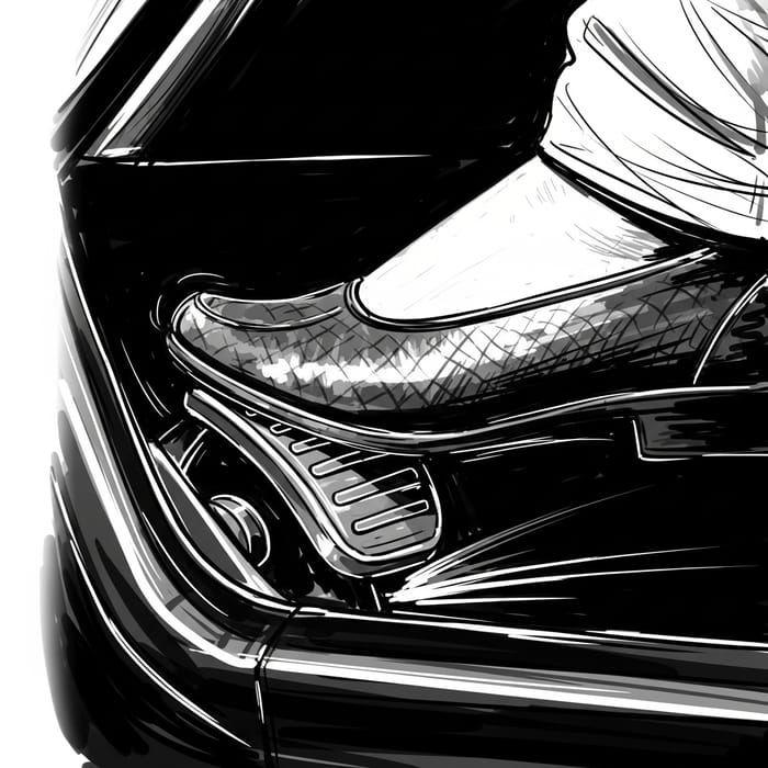 Capturing Speed & Adrenaline: Driver's Foot on Gas Pedal Capturing Speed & Adrenaline: Driver's Foot on Gas Pedal