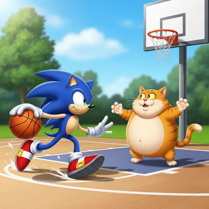 Sonic vs. Garfield: Basketball Cartoon Showdown Sonic vs. Garfield: Basketball Cartoon Showdown