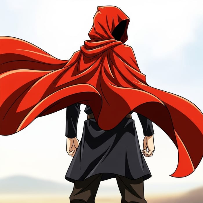 Mysterious Anime Guy in Scarlet Cloak