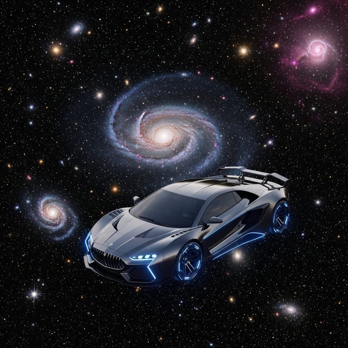 Sport Car in Space - Futuristic Adventure Sport Car in Space - Futuristic Adventure