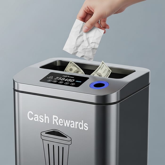 Cash-Incentivized Trash Can: Get Cash for Proper Disposal Cash-Incentivized Trash Can: Get Cash for Proper Disposal