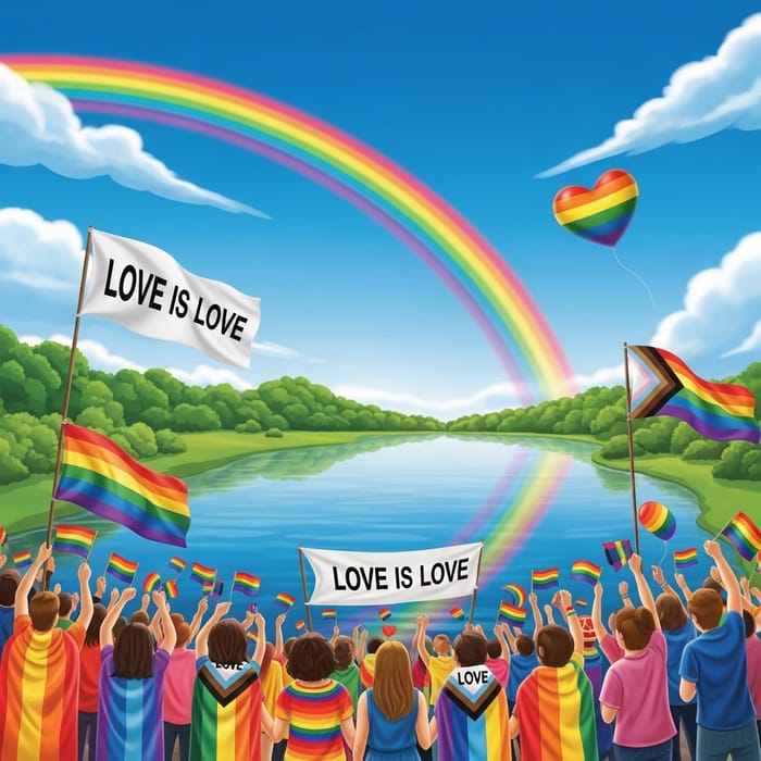 Joyful Rainbow Celebration: Embracing Love & Unity Joyful Rainbow Celebration: Embracing Love & Unity