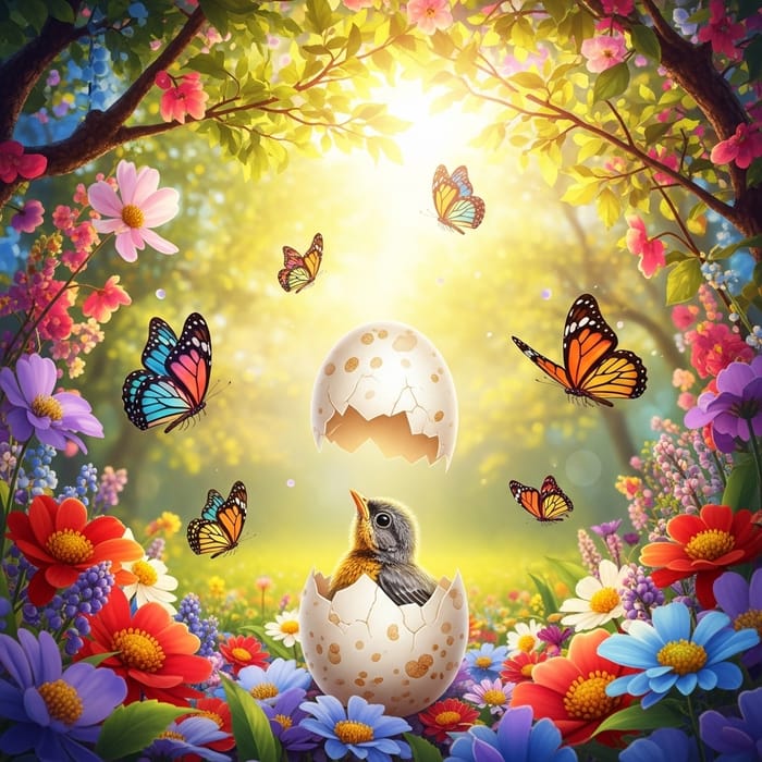 Vibrant Birth Scene: A Colorful New Beginning Vibrant Birth Scene: A Colorful New Beginning