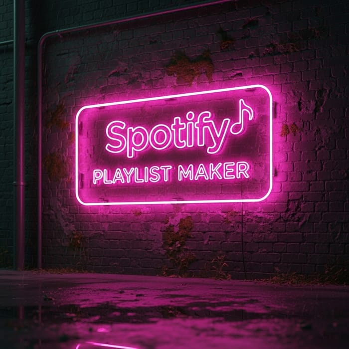 Pink Neon Sign Spotify Playlist Maker