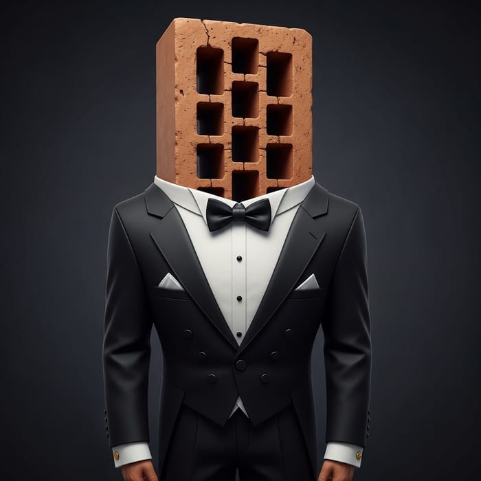 Large Building Brick in Tuxedo: Creative Construction Material Fashion