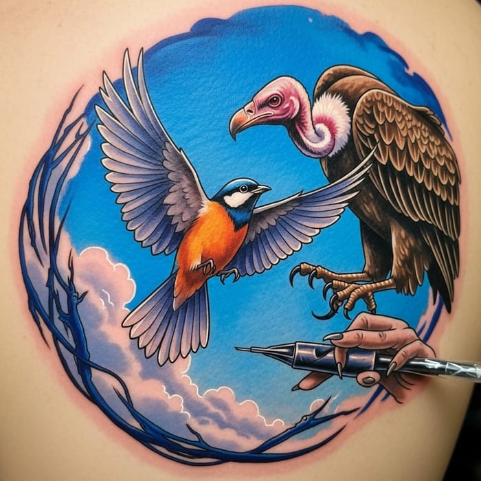 Vulture Guided Bird Tattoo | Fantastical Watercolor Art Vulture Guided Bird Tattoo | Fantastical Watercolor Art