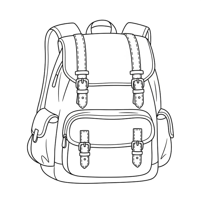 Simple Rucksack Coloring Page for Toddlers