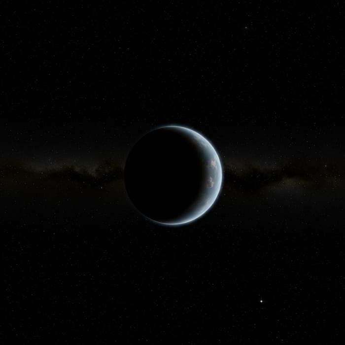 Black Space Planet - Cosmic Sphere in Infinite Universe Black Space Planet - Cosmic Sphere in Infinite Universe