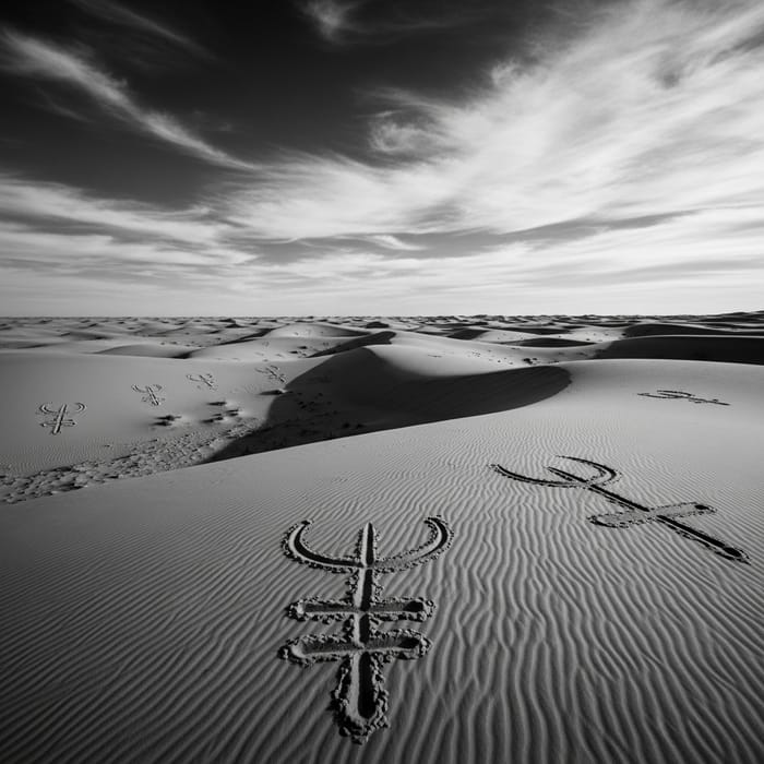 Majestic Desert Landscape in Black and White