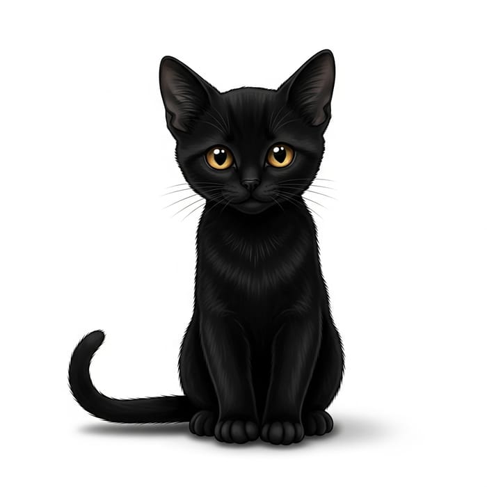 Adorable Black Kitten with Glossy Coat | Calm and Confident Adorable Black Kitten with Glossy Coat | Calm and Confident