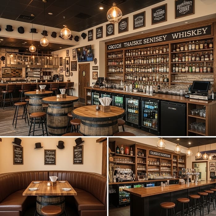Sophisticated Bar Design with Vintage Charm Sophisticated Bar Design with Vintage Charm
