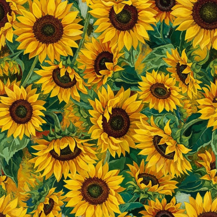 Vibrant Abstract Sunflowers Art Vibrant Abstract Sunflowers Art