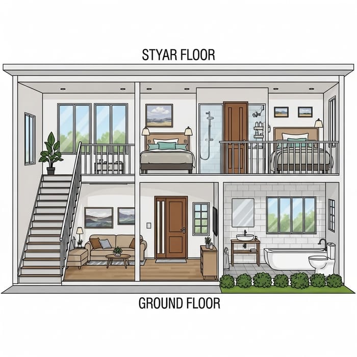 Cozy Two-Story House with 3 Beds | Modern Bathroom on 2nd Floor