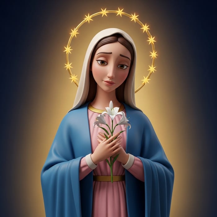 Virgen Maria - Pixar-Inspired 3D Render Virgen Maria - Pixar-Inspired 3D Render
