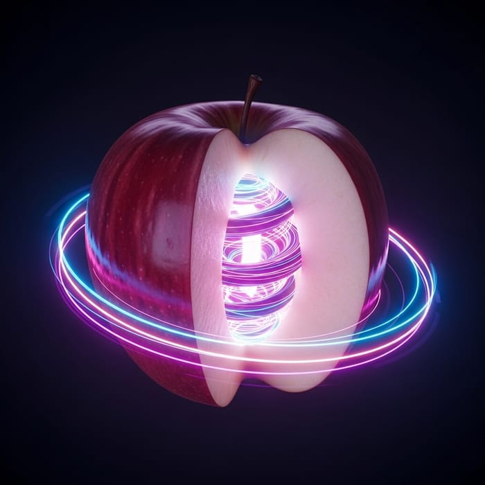 Electromagnetic Apple: Surreal Sci-Fi Art Electromagnetic Apple: Surreal Sci-Fi Art