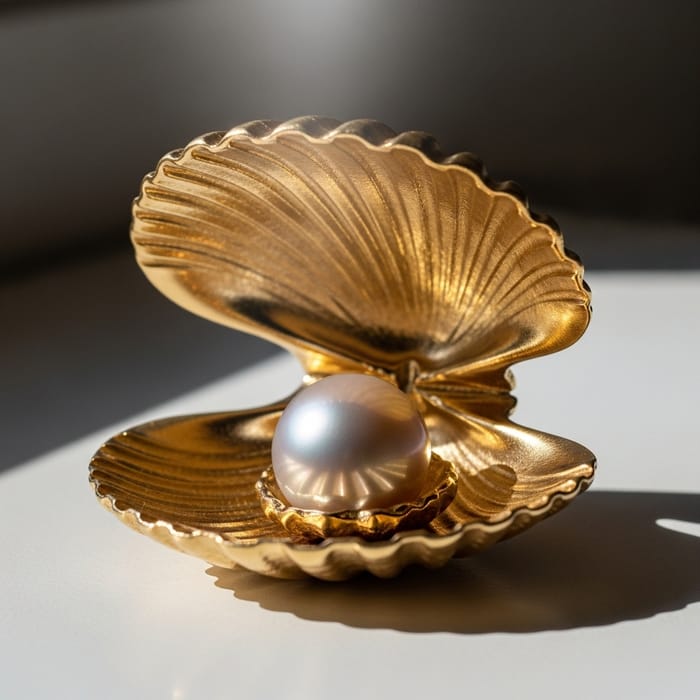 Pearl in Golden Shell - A Natural Wonder Pearl in Golden Shell - A Natural Wonder