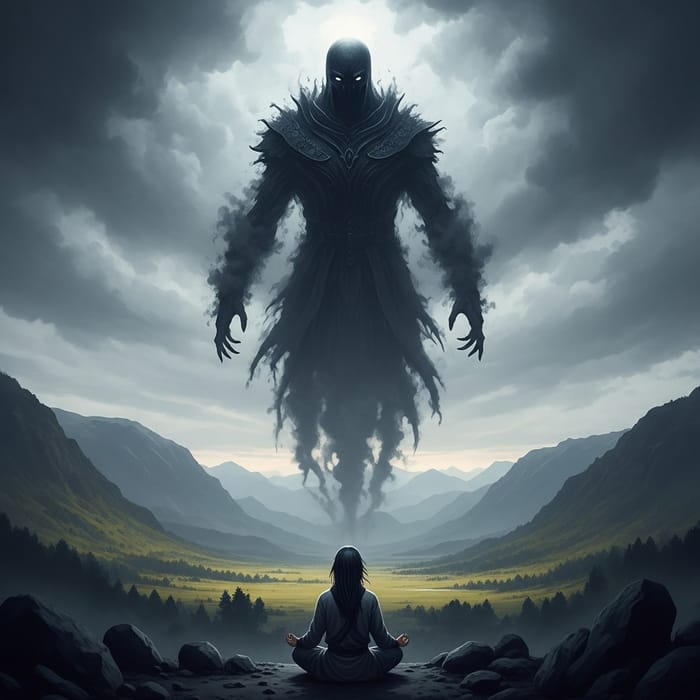 Dark Cloud Entity Descends Over Tranquil Valley