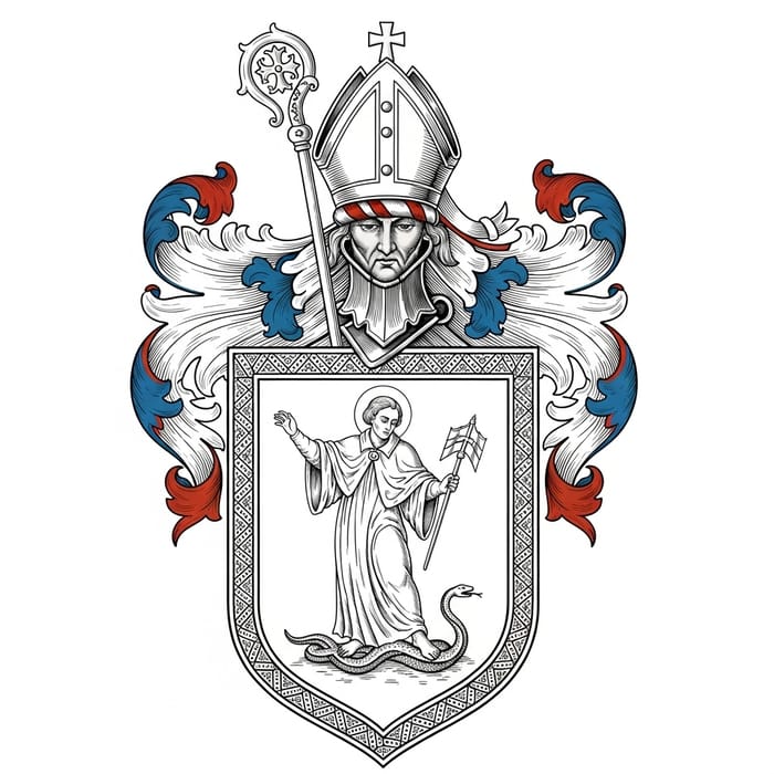Saint Expeditus Crest: Defeating the Serpent with Faith