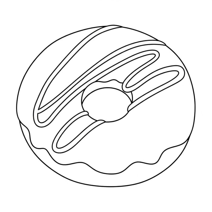 Adorable Doughnut Coloring Page for 4-Year-Olds Adorable Doughnut Coloring Page for 4-Year-Olds
