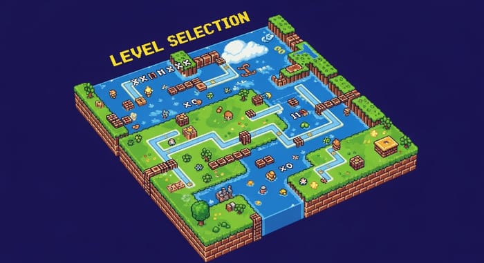 Nostalgic Pixel Art Level Selector Map Nostalgic Pixel Art Level Selector Map