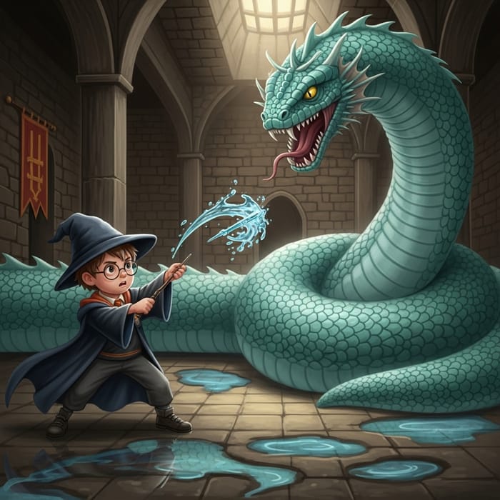Harry Potter vs Basilisk - Epic Water Dart Battle Harry Potter vs Basilisk - Epic Water Dart Battle