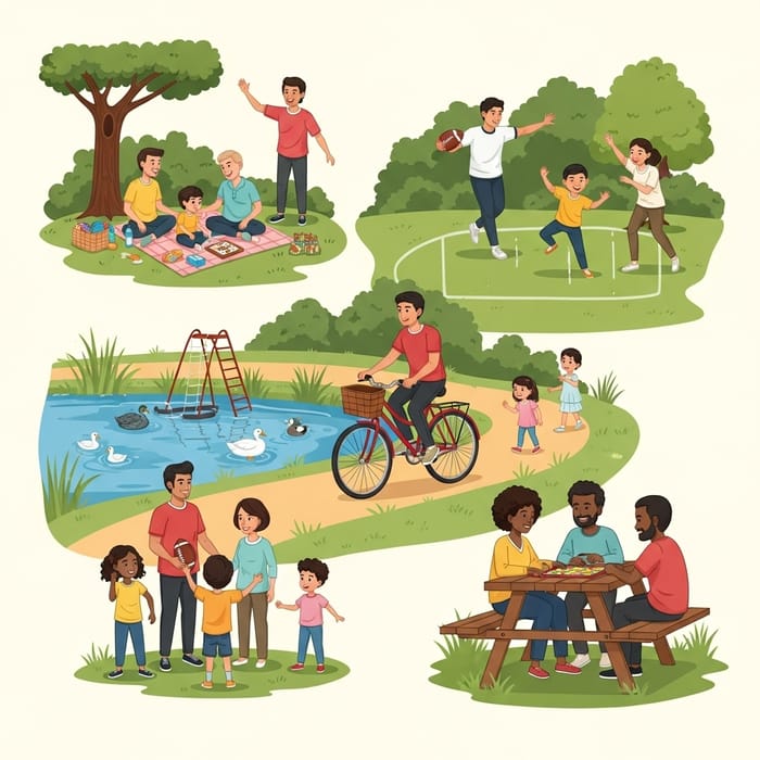 Diverse Family Bonding in Park | Joyful Multicultural Scenes Diverse Family Bonding in Park | Joyful Multicultural Scenes