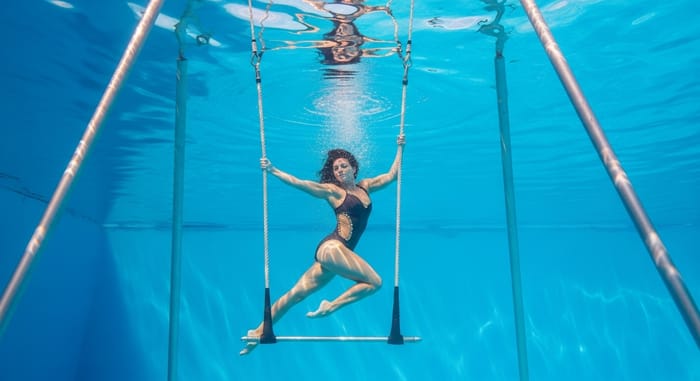 Underwater Circus Artist Darya Vintilova's Spectacular Trapeze Performance
