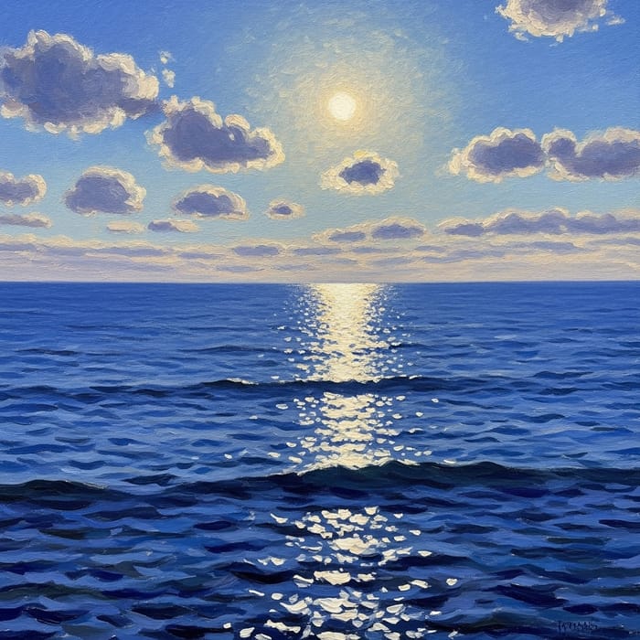Serene Ocean Impressionist Art
