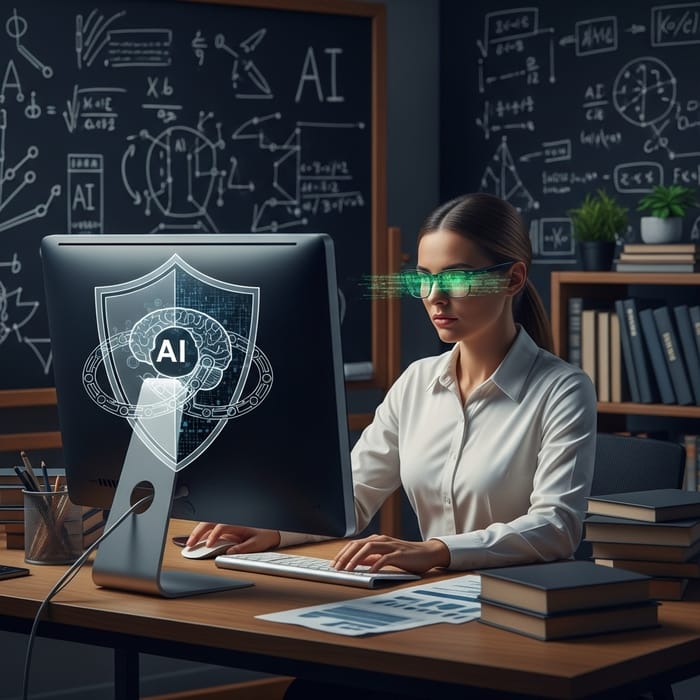 AI and Cybersecurity: Symbolic Representation of Defense and Technology