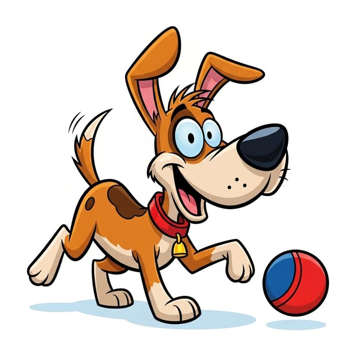 Playful Cartoon Dog Image: Fun and Vibrant Character Design Playful Cartoon Dog Image: Fun and Vibrant Character Design