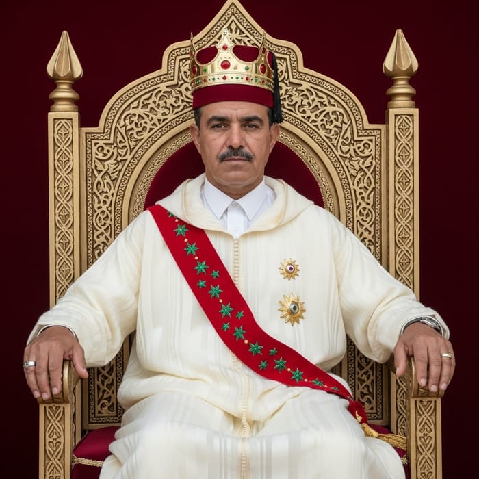 Majestic Fes Man in Traditional Moroccan Attire Majestic Fes Man in Traditional Moroccan Attire