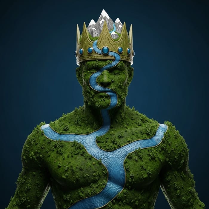 Majestic Green Earth King with Nature Crown Majestic Green Earth King with Nature Crown