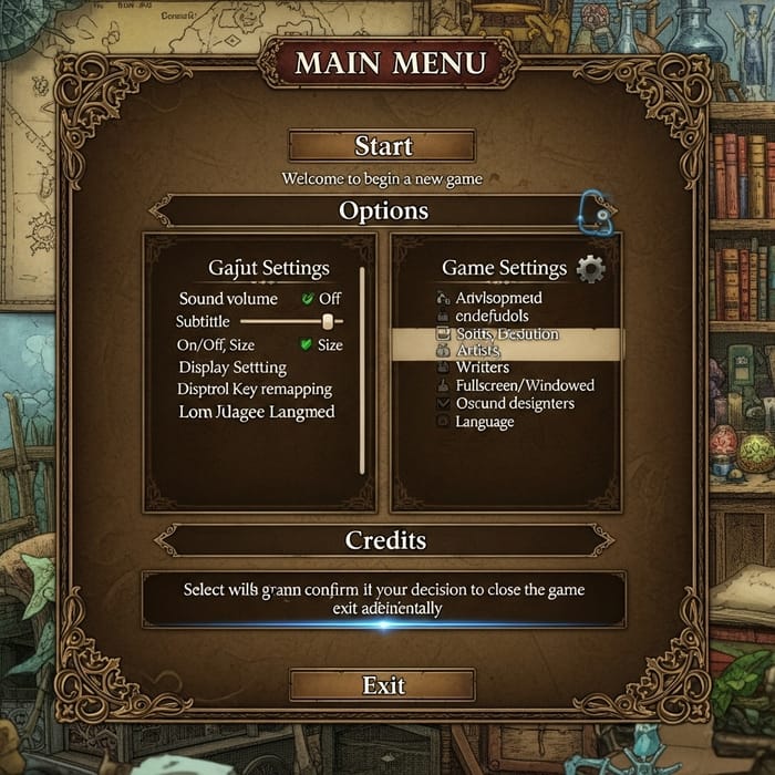 Retro RPG Menu Design Inspired by Potion Craft & Octopath Traveller