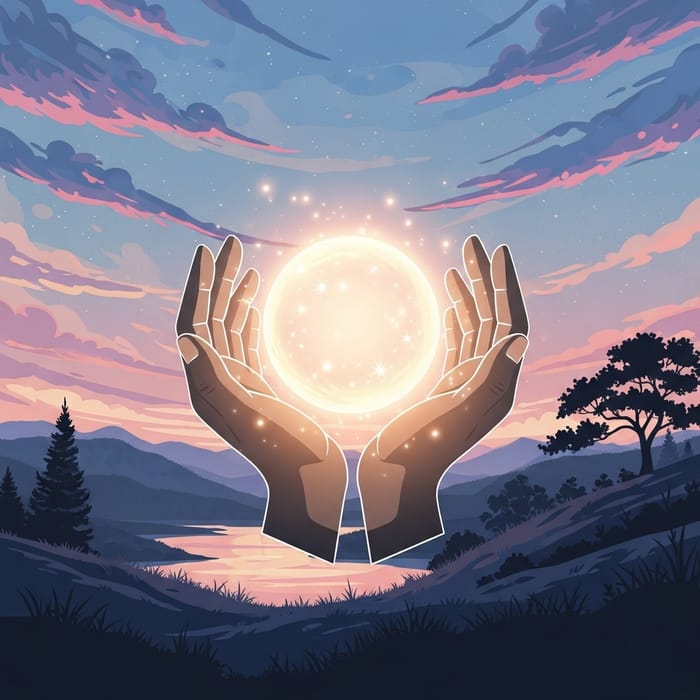 Spiritual Stewardship Symbol: Simple Digital Art