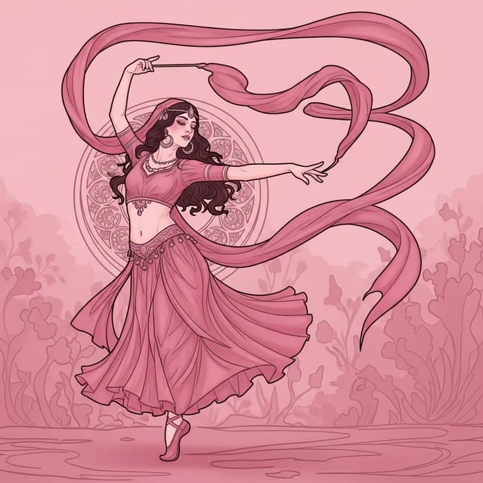 Ethereal Dance in Pink Tones | Odalisque Interpretation